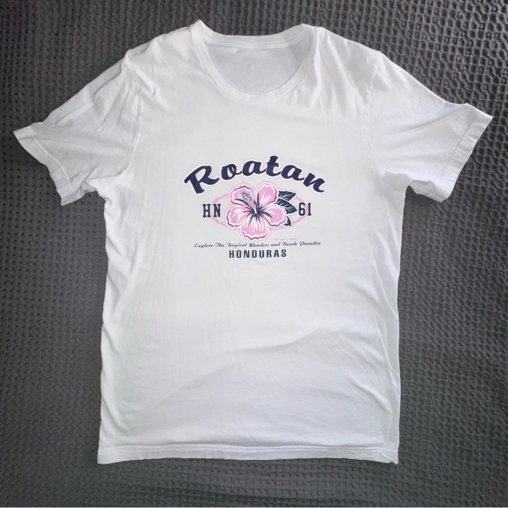White Roatan Graphic T-Shirt